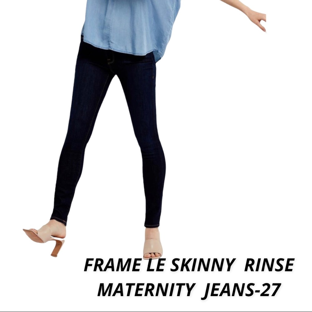 Frame Denim Dark Indigo Maternity Ankle Jeans - Picture 2 of 10